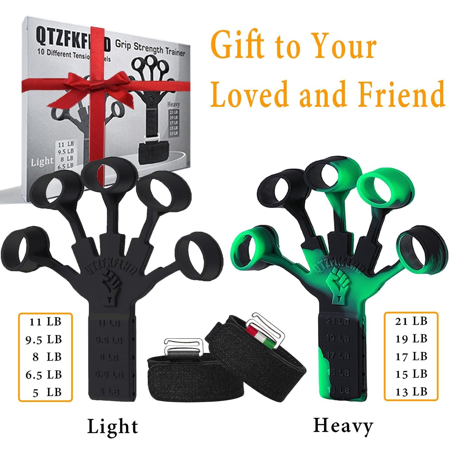 Grip Strength Trainer/Forearm Strengthener, 2PCS Upgraded Finger Strengthener, Hand Grip Strengthener, Finger Resistance Band for Wrist Physcial Rehabilitation/10 Resistance Levels