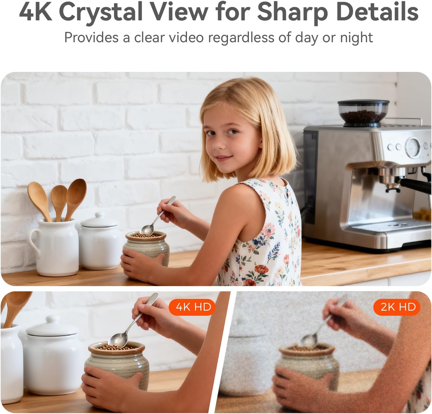 xpai 4K 64G APP,360 Detection,2-Way Security Camera,Industry's First with Built-in Storage No Monthly Fees,Indoor