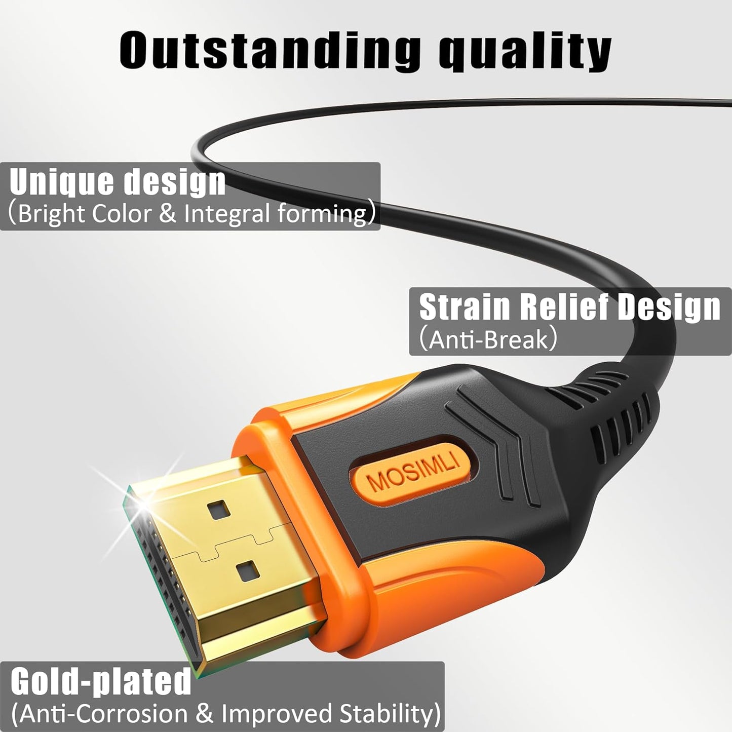 4K 2.0 3FT 5-Pack, 18Gbps 4K@60Hz 2K@240Hz, HDR10, Dolby, 2.2 HDMI Cable High Speed HDMI Cord for Neat, Support & ARC