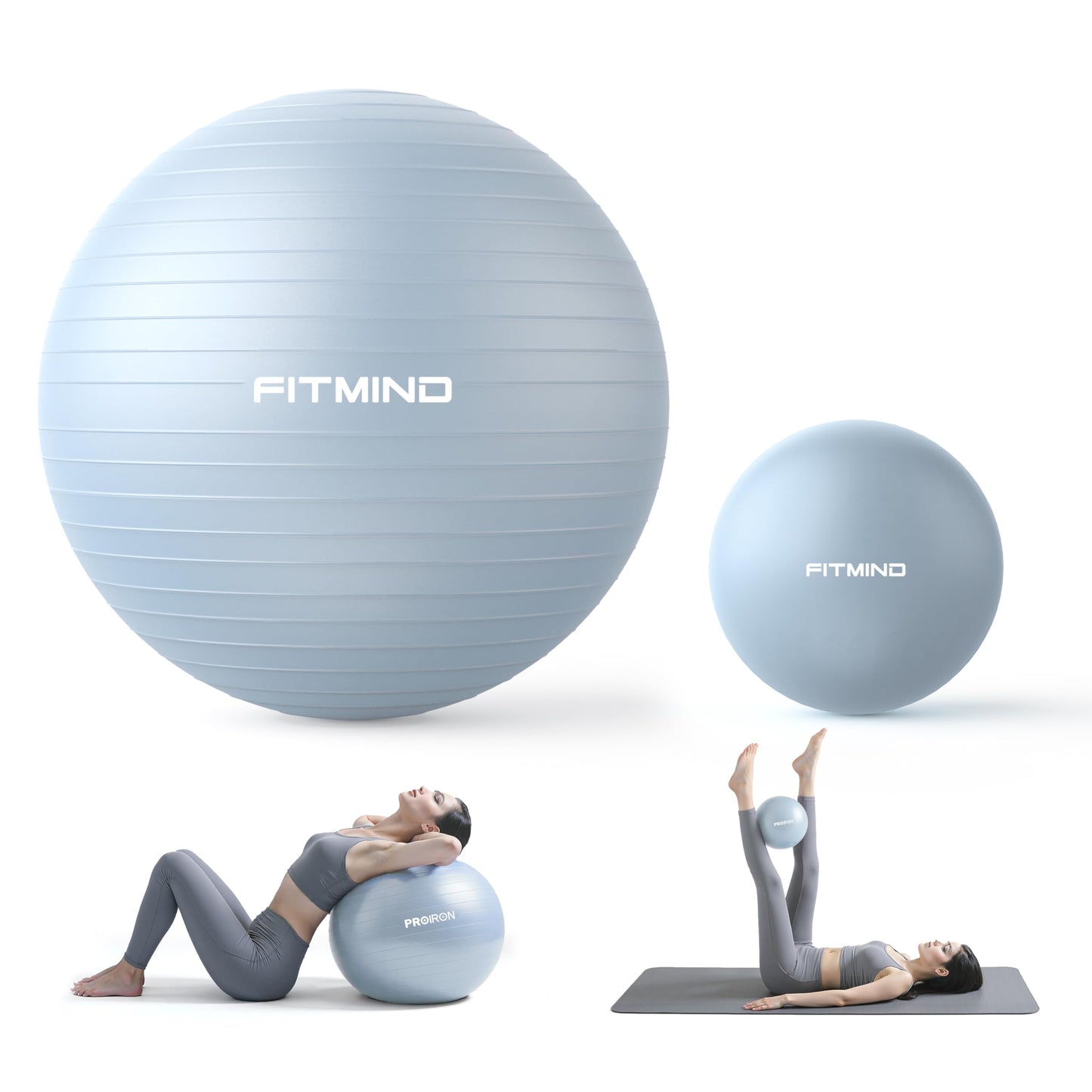 FITMIND Yoga Ball set-65cm&25cm（Blue）