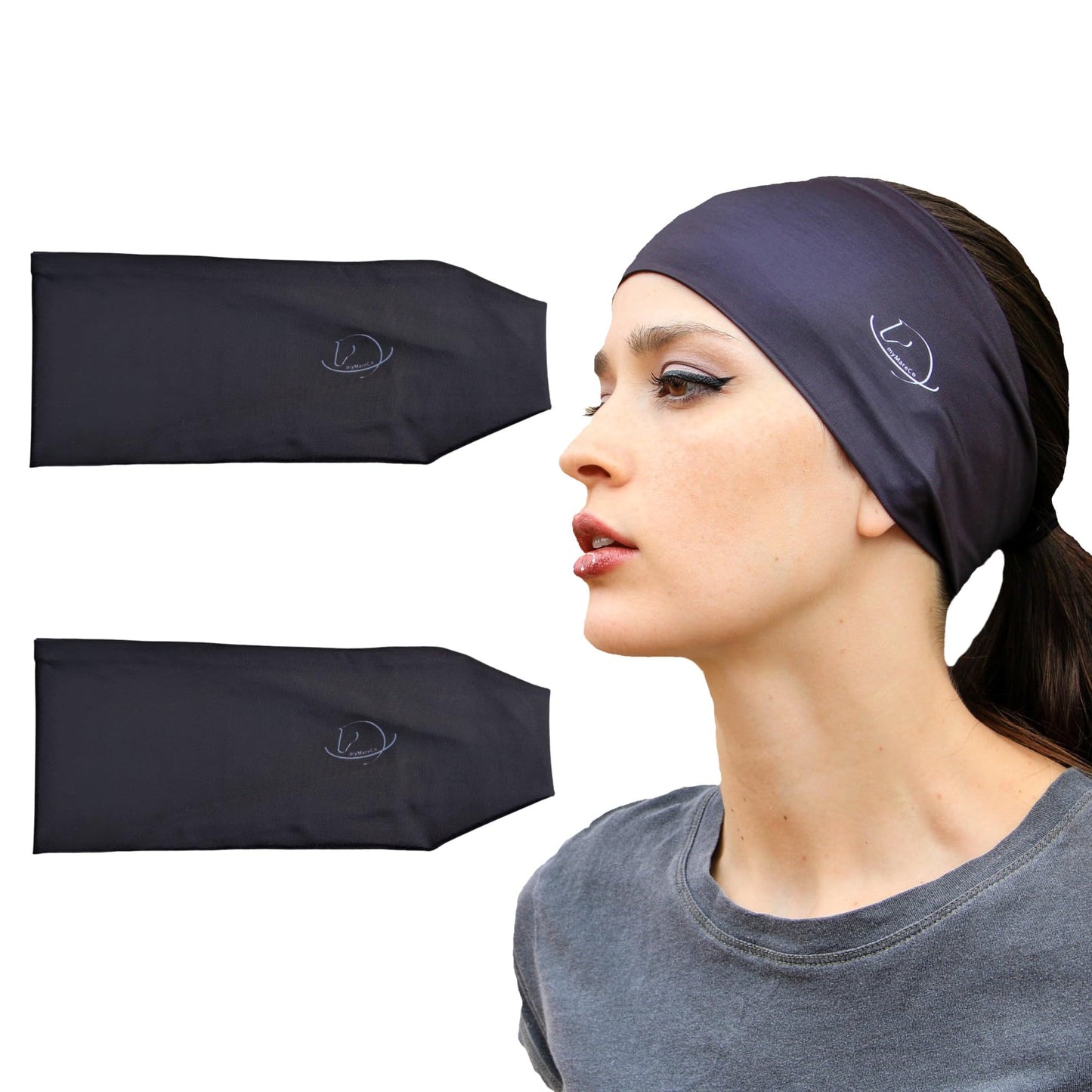 myMareCo Equestrian Headbands for Women, Under Riding Helmet Bands, Sportswear Wide Hair Wrap Suitable for Use with Bike Helmets, Yoga & Hiking