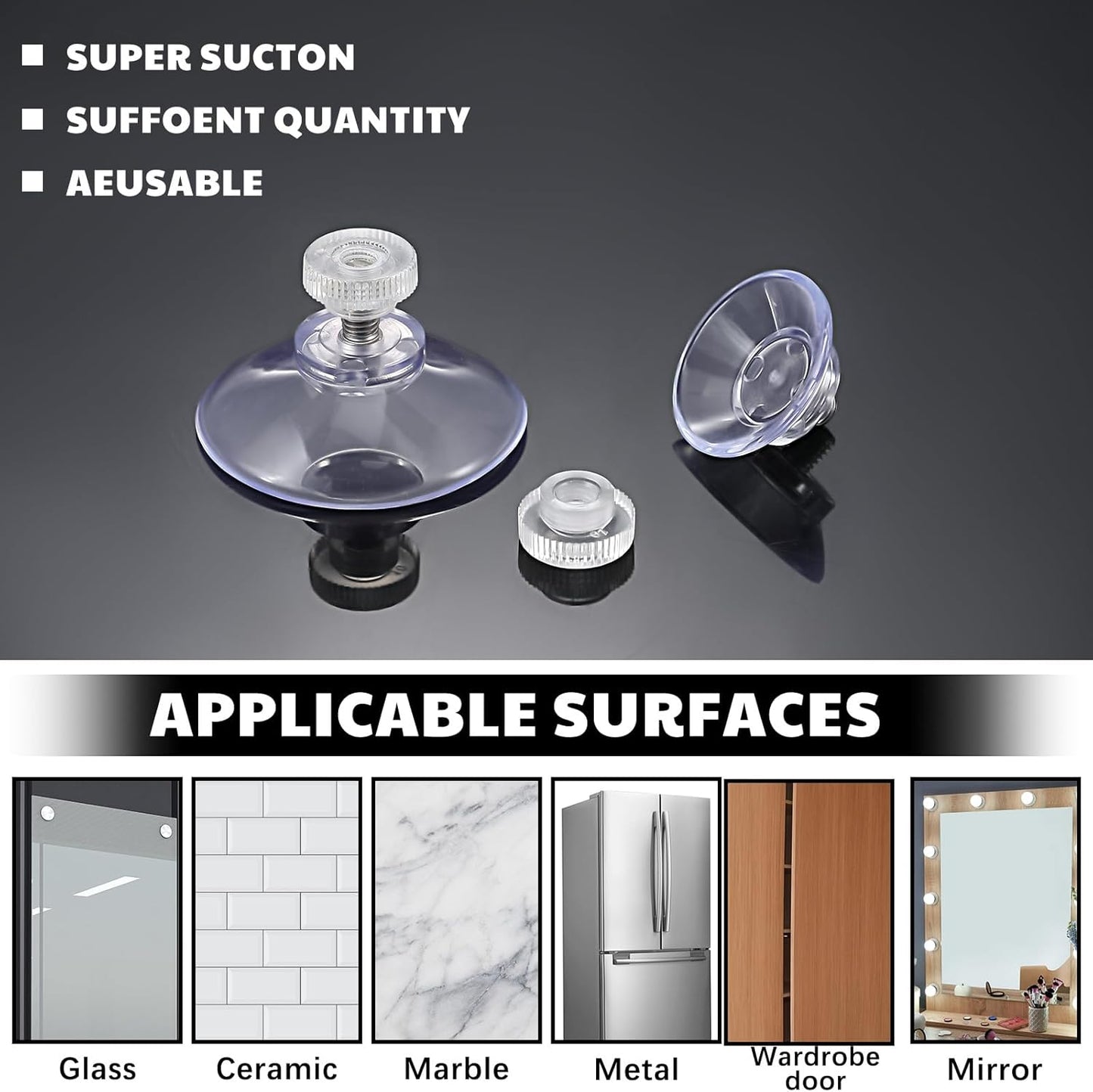 Teenyyou Adhesive Suction Cups - 30 Pack Clear PVC Sucker Pads for Window, Wall & Car Decor | 25mm/40mm