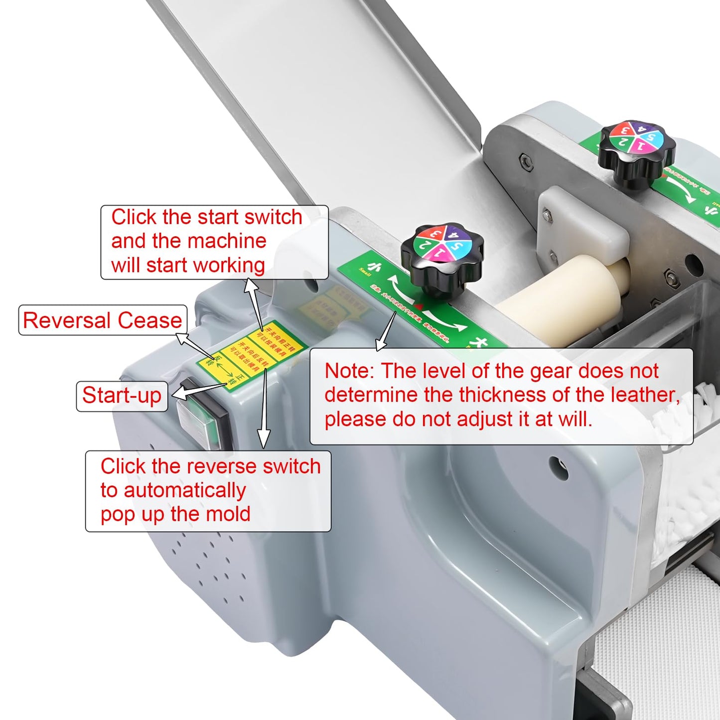 CRYBY Dumpling Wrapper Maker, 140W Automatic Dumpling Skin Processing Machine 5 Levels Dough Wrapper with Mold, Commercial Dumpling Wrapper Roller Machine Pastry Sheet Presser Chaos Skin Machine