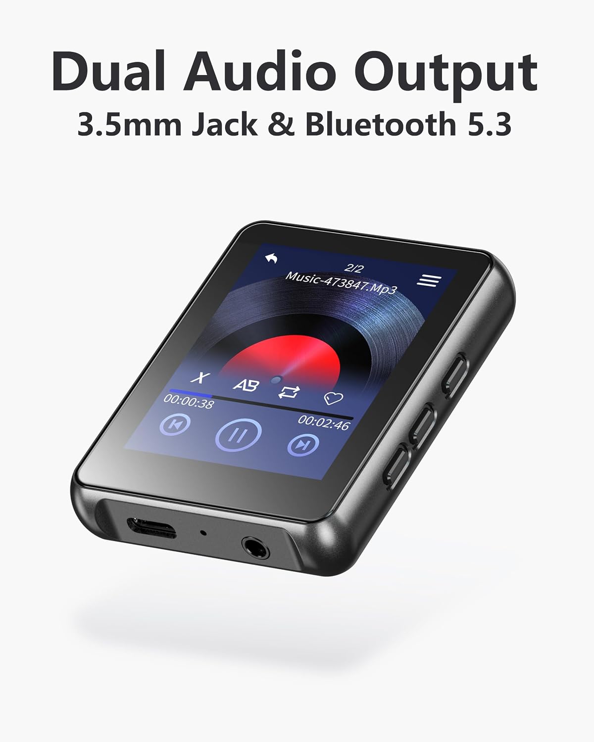 KeenPlus MP3 5.3,64GB Player,2.4" Wireless Player with Bluetooth Micro SD Card, Metal Digital Audio Touch Screen,HiFi