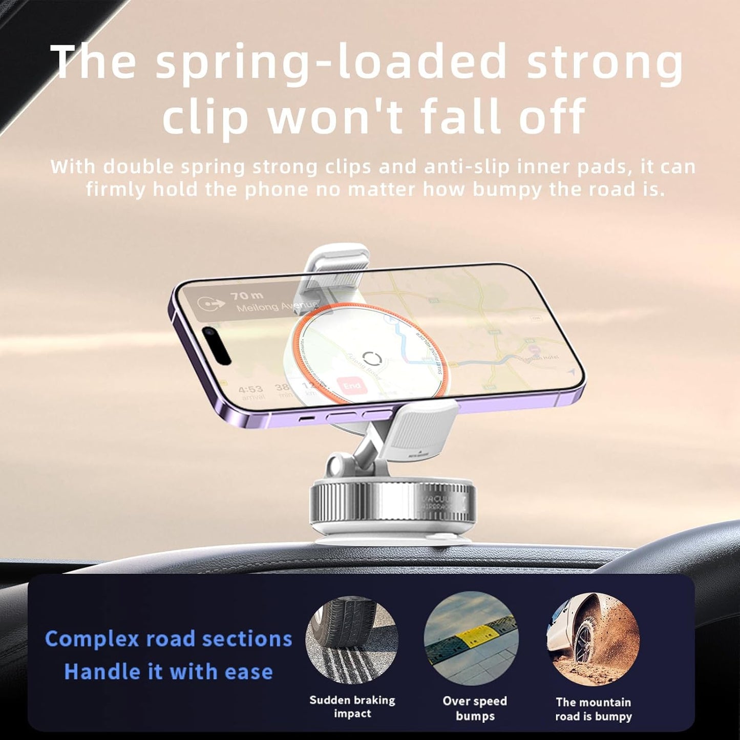 Autaabb 360 Nano Gel Suction Cup Phone Mount - Ultra-Strong Universal Car Dashboard Cell Phone Holder, Hands-Free