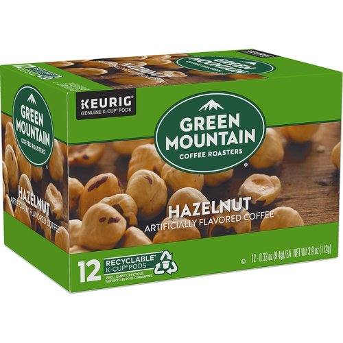 Green Mountain Coffee Roasters Hazelnut K-Cup Pods - Light Roast Coffee, 12 Count (Pack of 5)