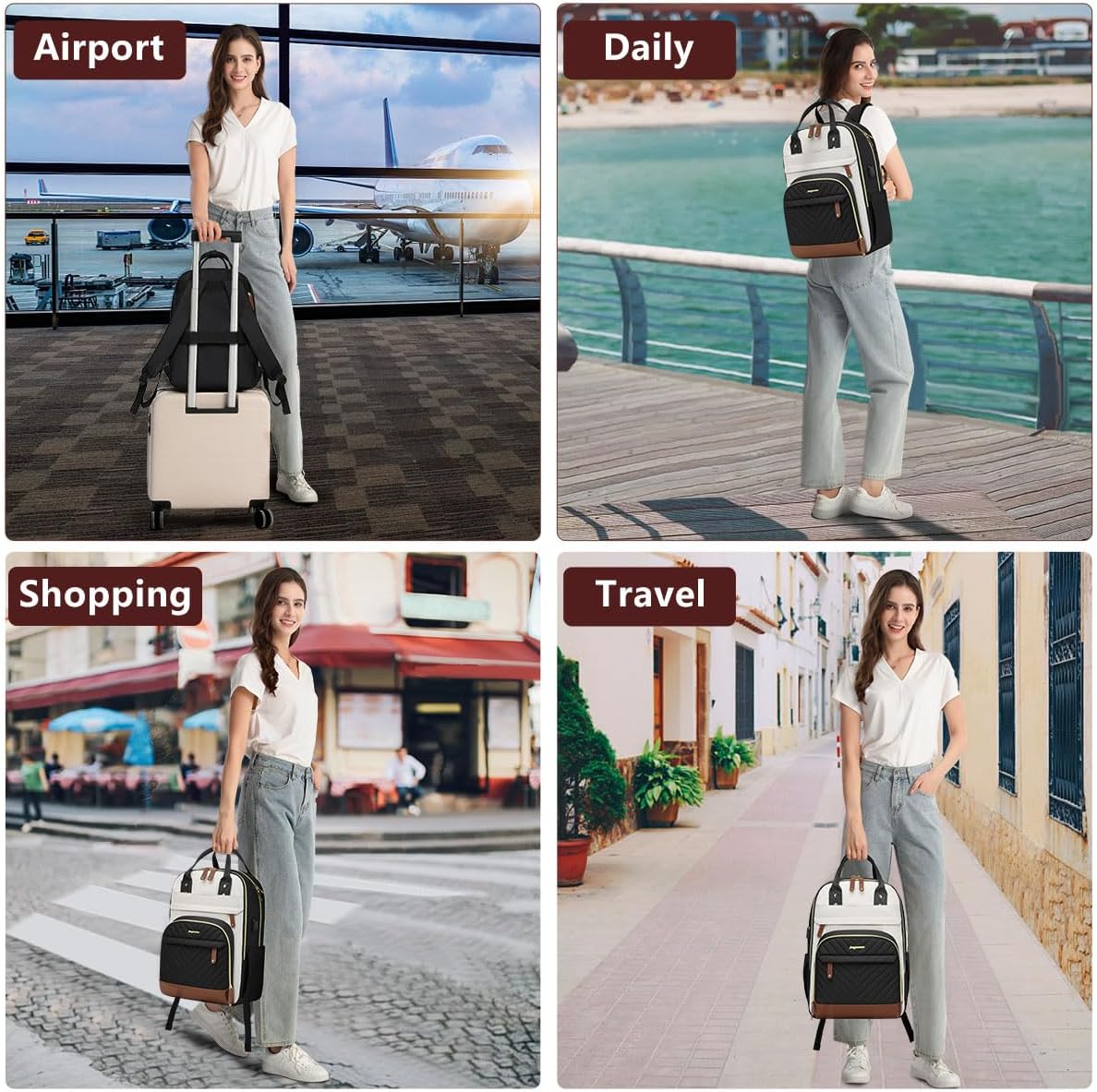 Backpack 15.6 inch Backpack Backpack Backpacks Laptop for Women Bag - Work Travel with USB Charger College Bookbag