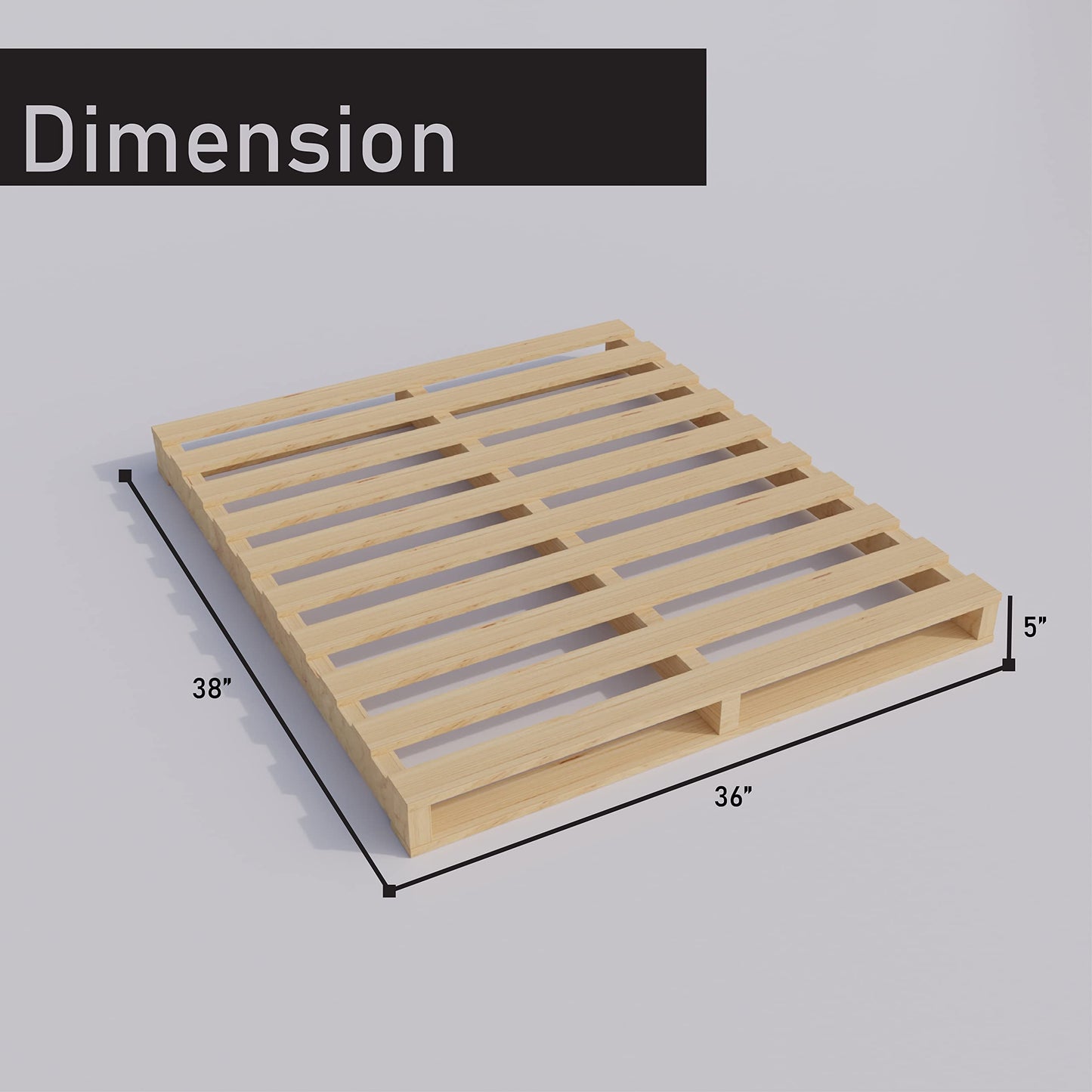 Treaton, Heavy-Duty 2-Way Entry Wooden Pallet – 38x36x5”, Industrial-Grade Hardwood Shipping Pallet, Durable, Reusable, Stackable, Easy to Handle, Commercial Use as a Floor-Pallet, 2 Pack