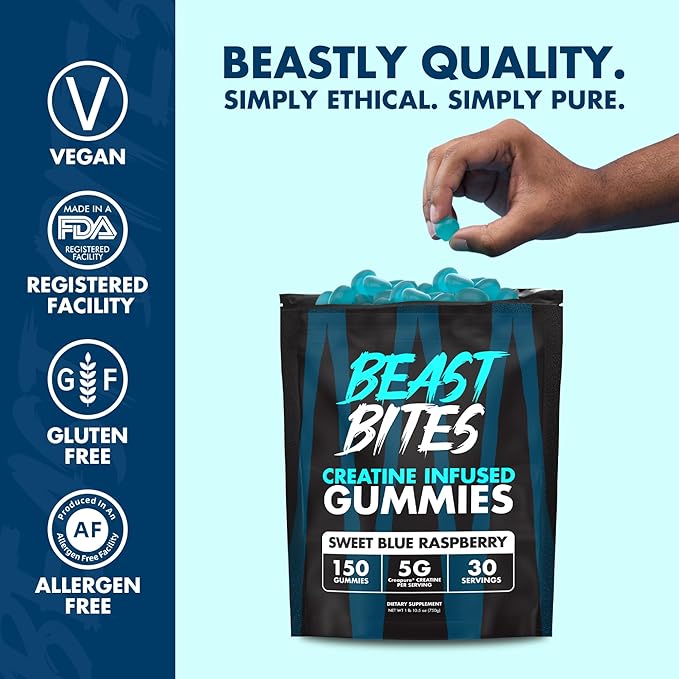 Creatine Infused Gummies - 5g Creapure Creatine Monohydrate Per Serving - NSF Certified for Sport - 30 Servings