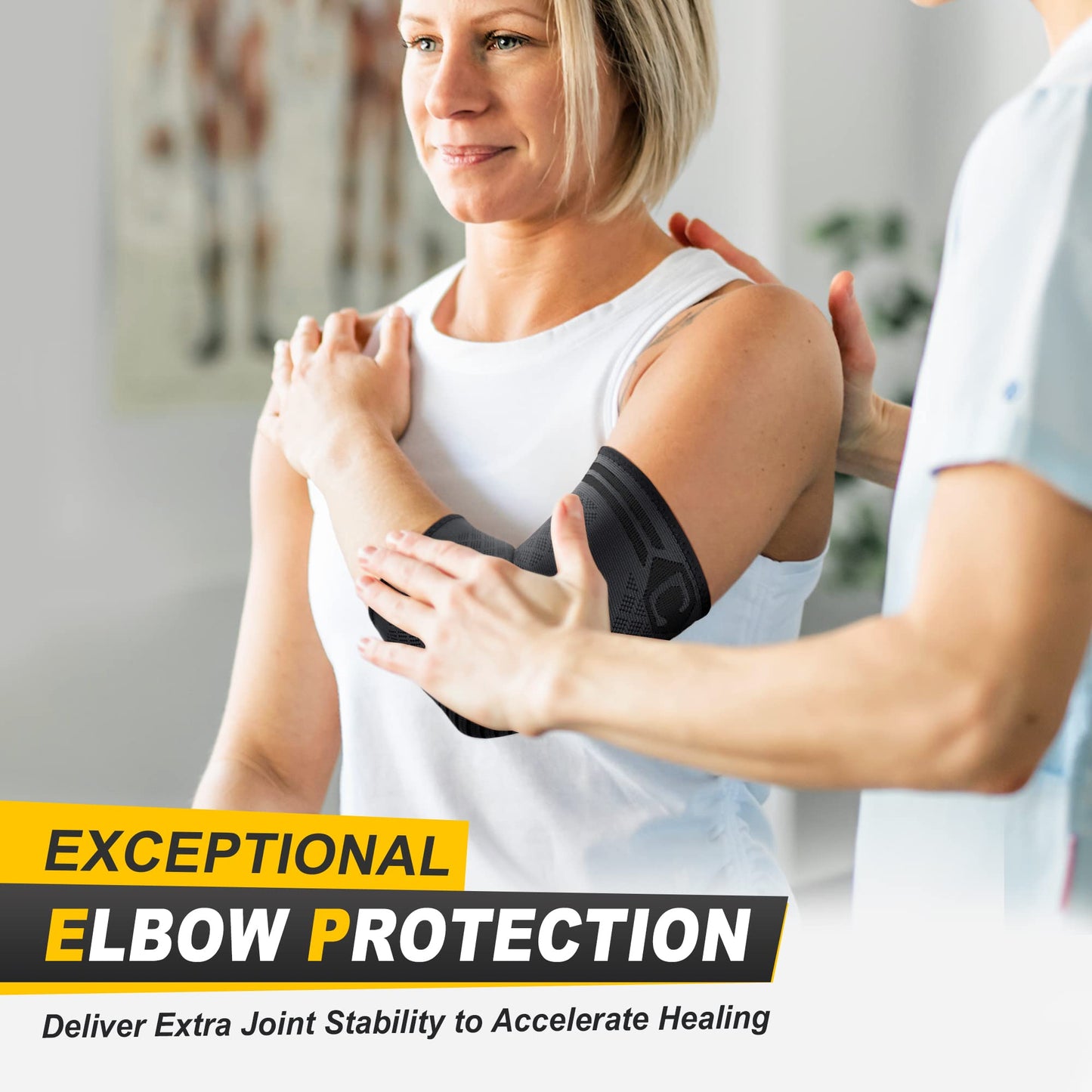 CAMBIVO 2 Pack Elbow Brace for Tendonitis and Tennis Elbow, Compression Support Sleeve for Golfer's Elbow Relief, Arthritis & Gym Workouts, Non-Slip 3D Knit Arm Guard for Men & Women