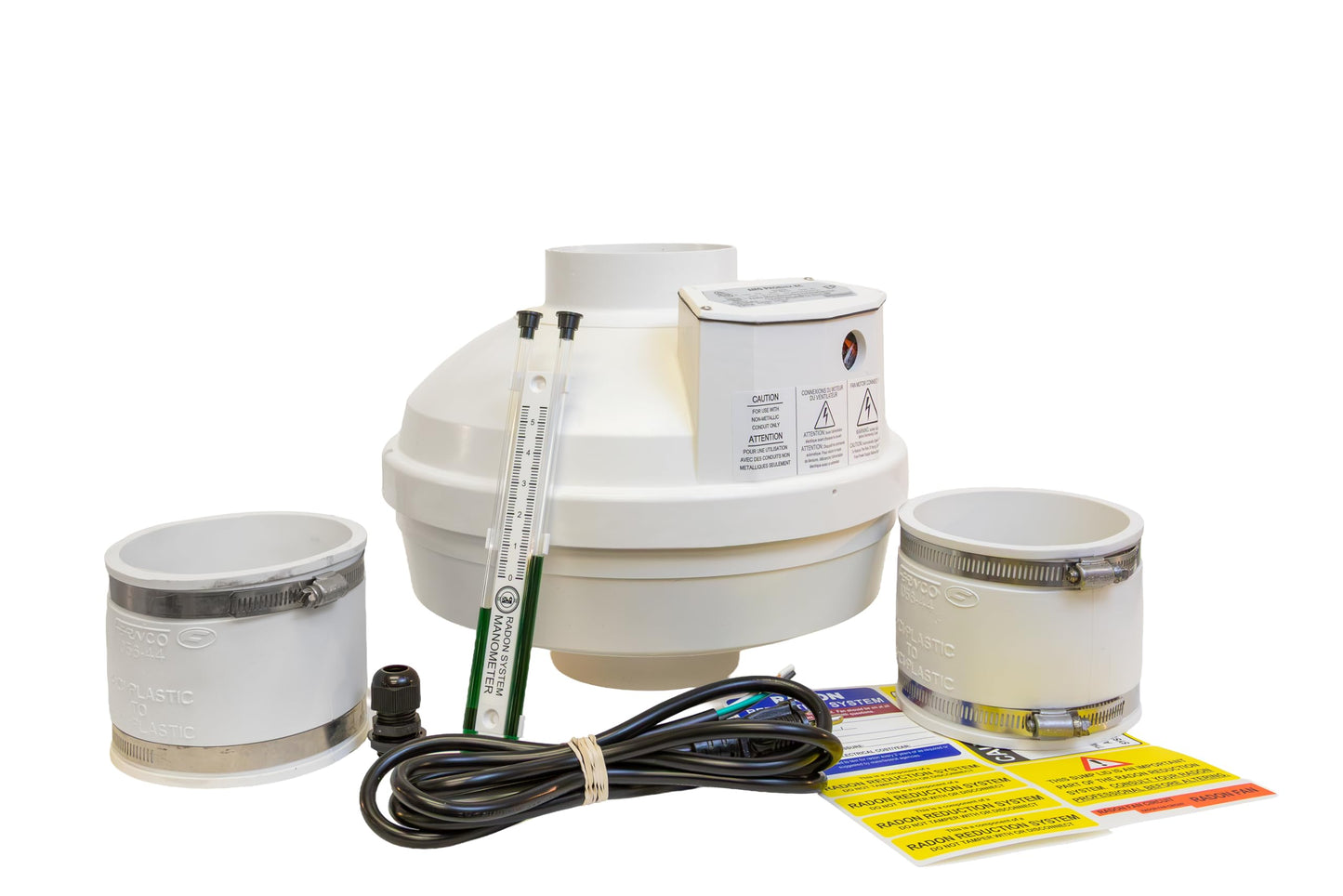 Festa AMG Phoenix EC Radon Fan – 4“ Installation Kit - Quiet and Energy Efficient Radon Mitigation Inline Fans – High Performance 4” Duct Fan