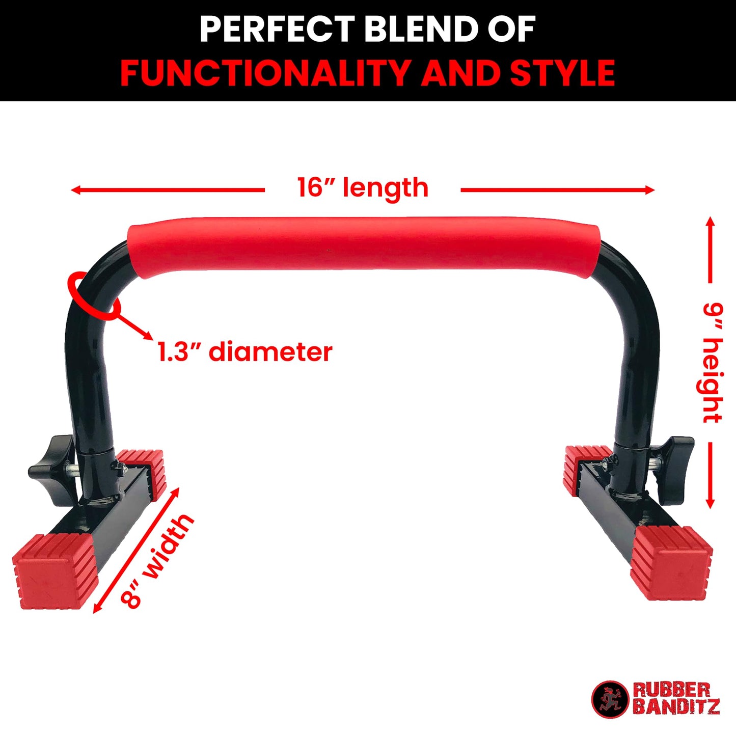 Rubberbanditz Parallettes Calisthenics Handles – Push Up Bars & Dip Bar Stand – Parallel Bars Dip Station for Strength Training – Pushup Handles Parallettes Bars for Home Gym Workouts