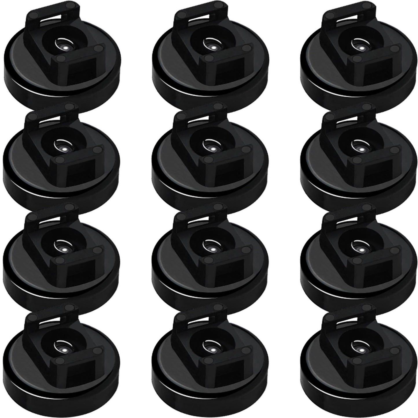 CNHABAGU Magnet Zip Tie Mount Magnetic Zip Ties Mount 25LBS Strong Multipurpose Wire Cable Holder Mount Wire Clips Management for Home Office Marine Electrical Wiring (Black, 12 Piece)