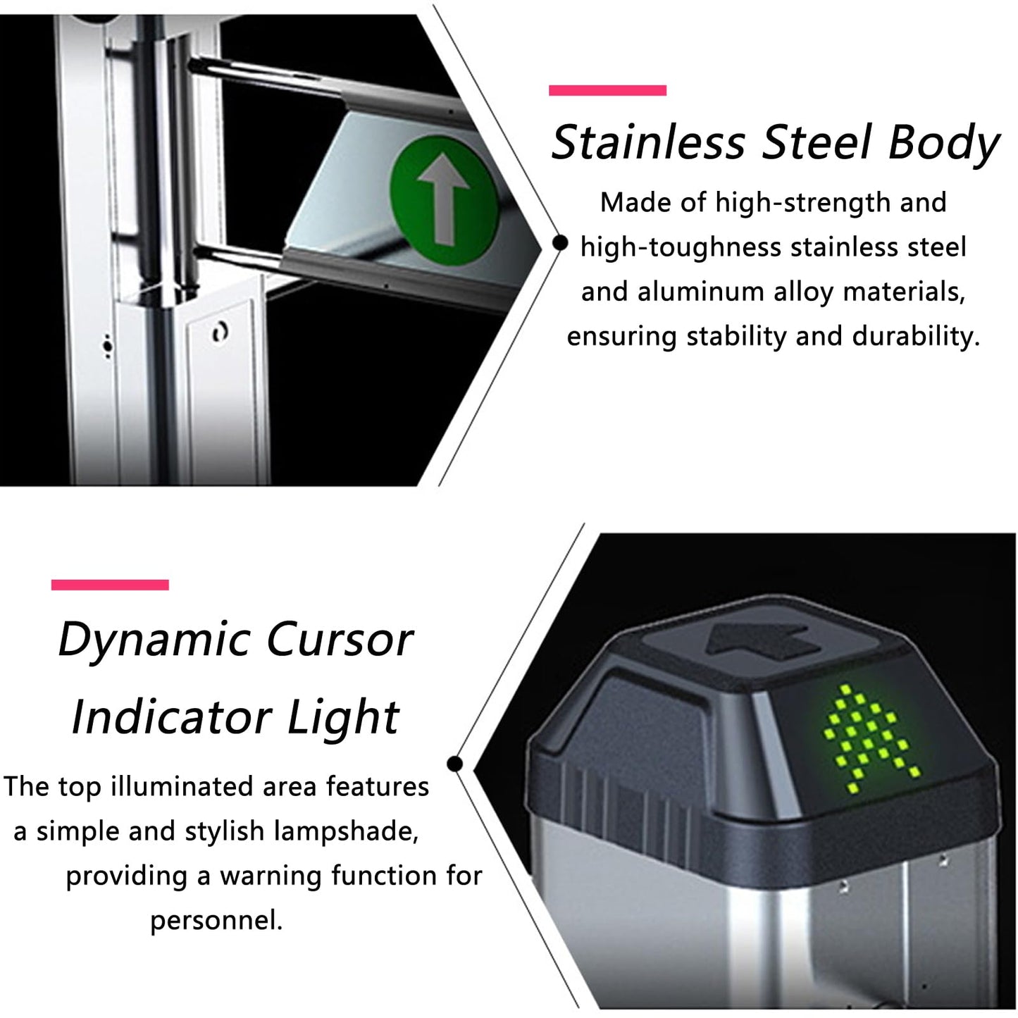Jiayiyoux Public Entrance Automatic Turnstile with Radar Sensing, Automatic Swing Gate, 90° Swing Gate for Stores, Featuring Reverse Alarms & LED Indicators,Black