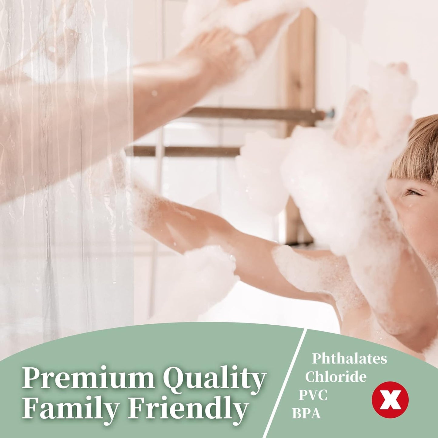 Barossa Design Clear Shower Liner - Premium Waterproof PEVA Curtain with Rustproof Grommets & 3 Magnets | Standard Size
