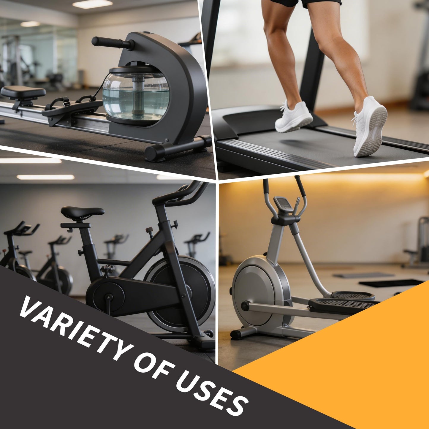 TEKDOE Thick Rubber Treadmill Mat Pads, for Noice Reduce, Anti Vibration, Floor Protection of Exercise Equipment, Stationery Bike, Rowing Machine and Home Gym Station ( 6 inch Length, 3 1/2 inch Width)