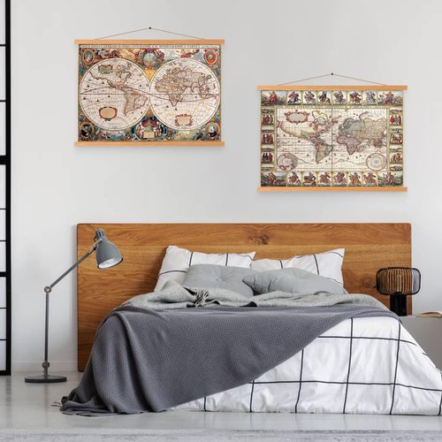 Benjia Magnetic Wooden Poster Frame - Light Wood Hanger for Photos & Artwork | 30" Teak Color