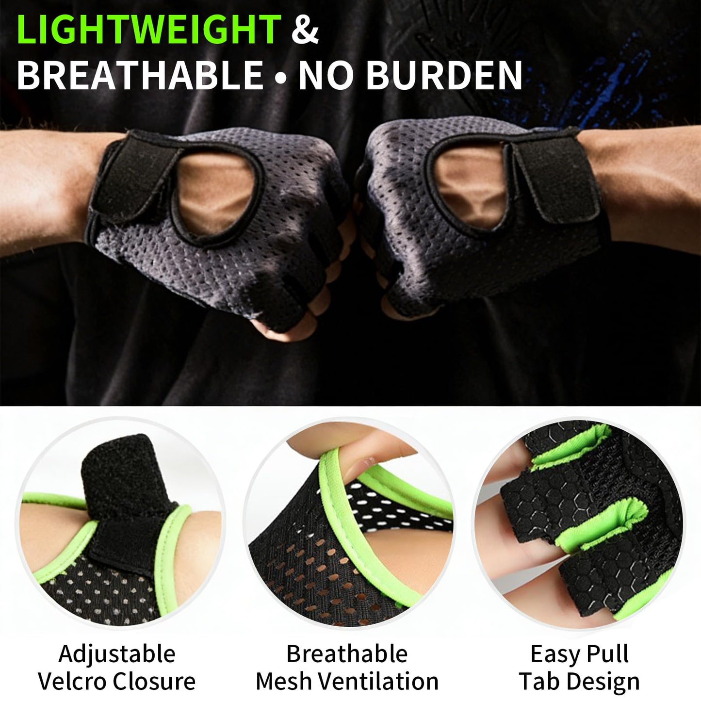 Tostyles Workout Gloves for Men Women Exercise Gloves Non-Slip Silicone Padded Palm Grip Protection for Weight Lifting, Cycling, Gym, Training, Breathable and Snug Fit