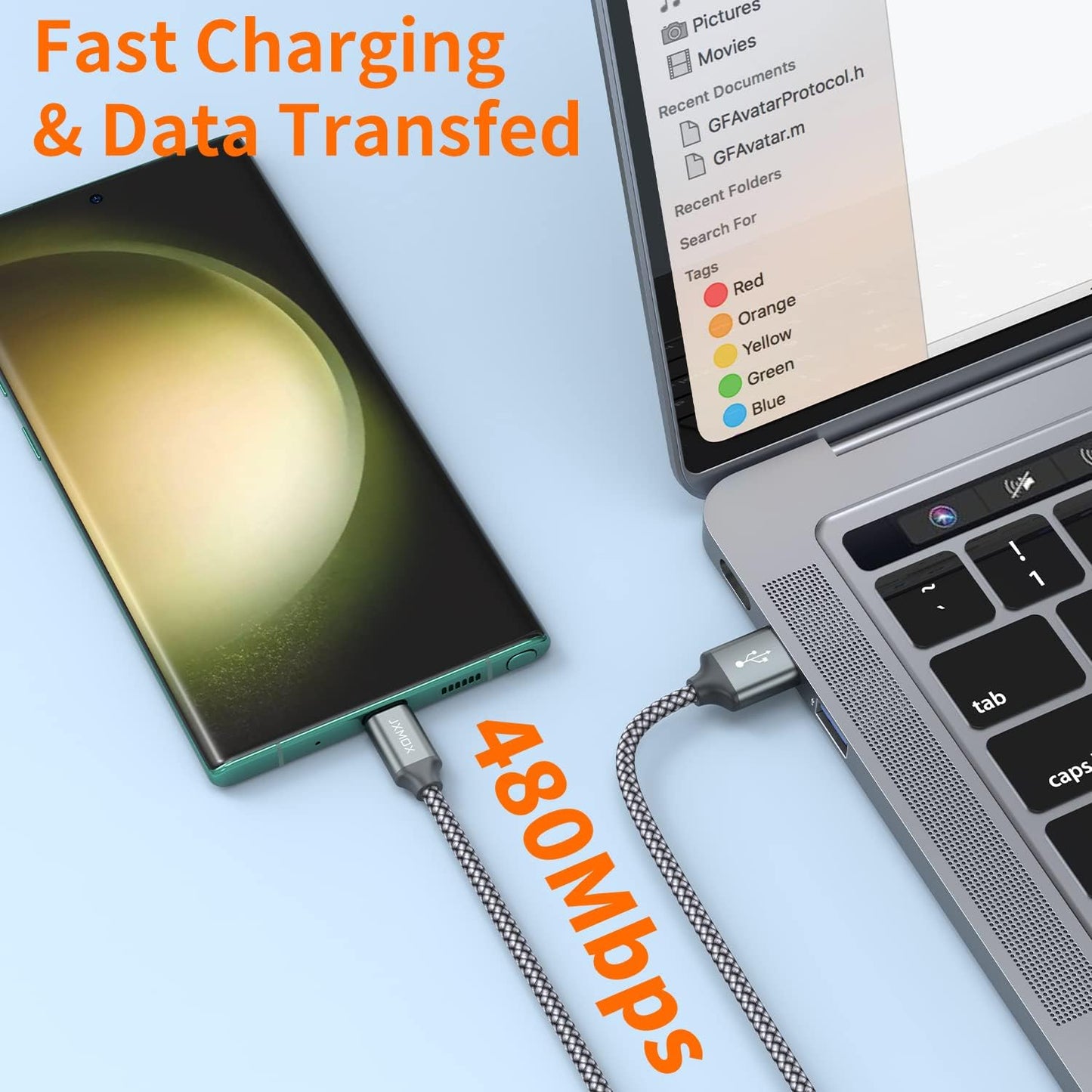 (1ft 3-Pack), 3.1A 15 16 S22 S21 S20 S10 S9, 20 10,A80 A70 A50,Power JXMOX Short USB C Cable USB A to Type-C Charger