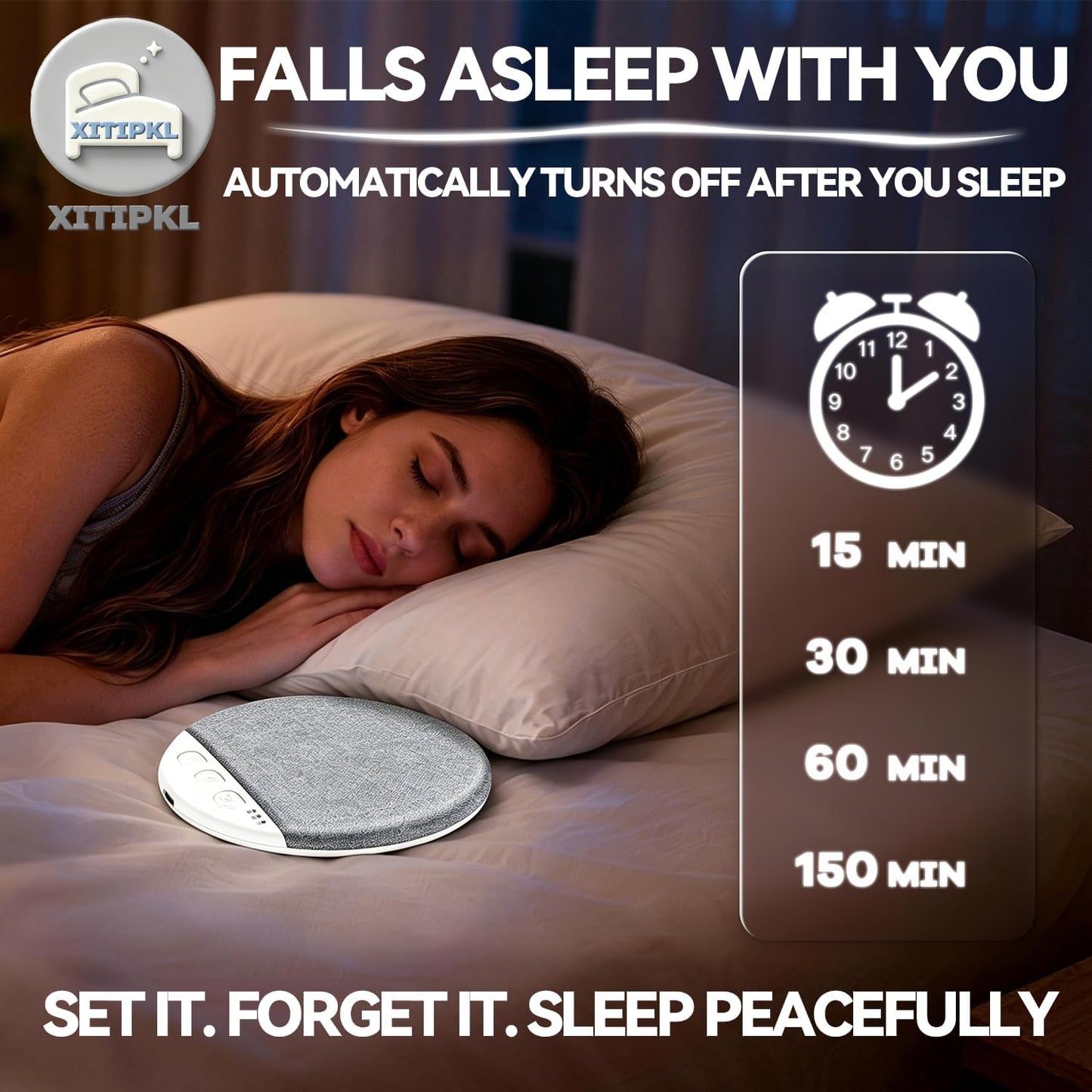 XITIPKL Bluetooth Pillow Speaker for Sleeping, Ultra-Thin Under Pillow Speaker for Side Sleepers, White Noise Sleep Aid