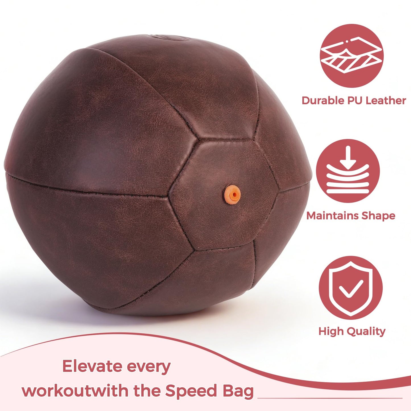 WYGVNR Speed Bag, Speed Punching Bag, Boxing Ball, Punching Dodge Striking Bag for Boxing Training Home Gym Sports Fitness, Brown