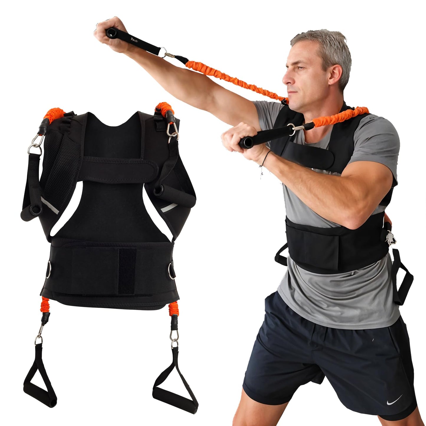 RWX 3-in-1 Multifunctional Vest - Muscle Strength and Posture Correction - Upper Body Fitness Equipment, Waist Trainer