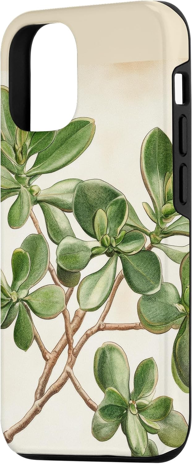 Antique Plant Botanical Art Garden DonaOnca 12/12 Succulent Jade Plant Vintage Scientific Illustration Plant Case