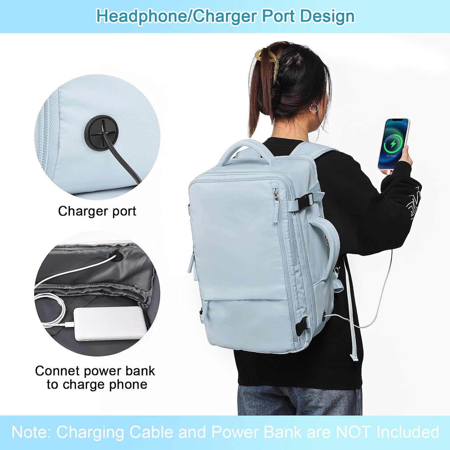 Backpack 17 Inch Sinaliy Large Expandable Travel for Men and Women, Laptop, Waterproof, Casual, College, Business