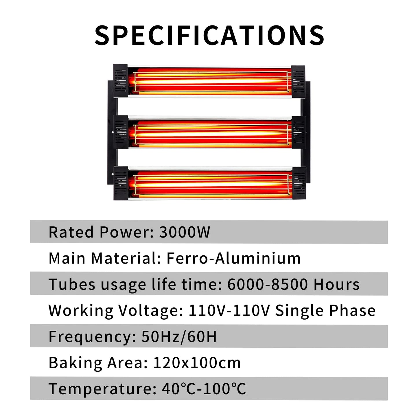 DATOUBOSS 2×3000W Infrared Paint Curing Lamp Shortwave Infrared Paint Lamp for Paint Booth Car Body Repair Paint Curing Systems 2 Sets
