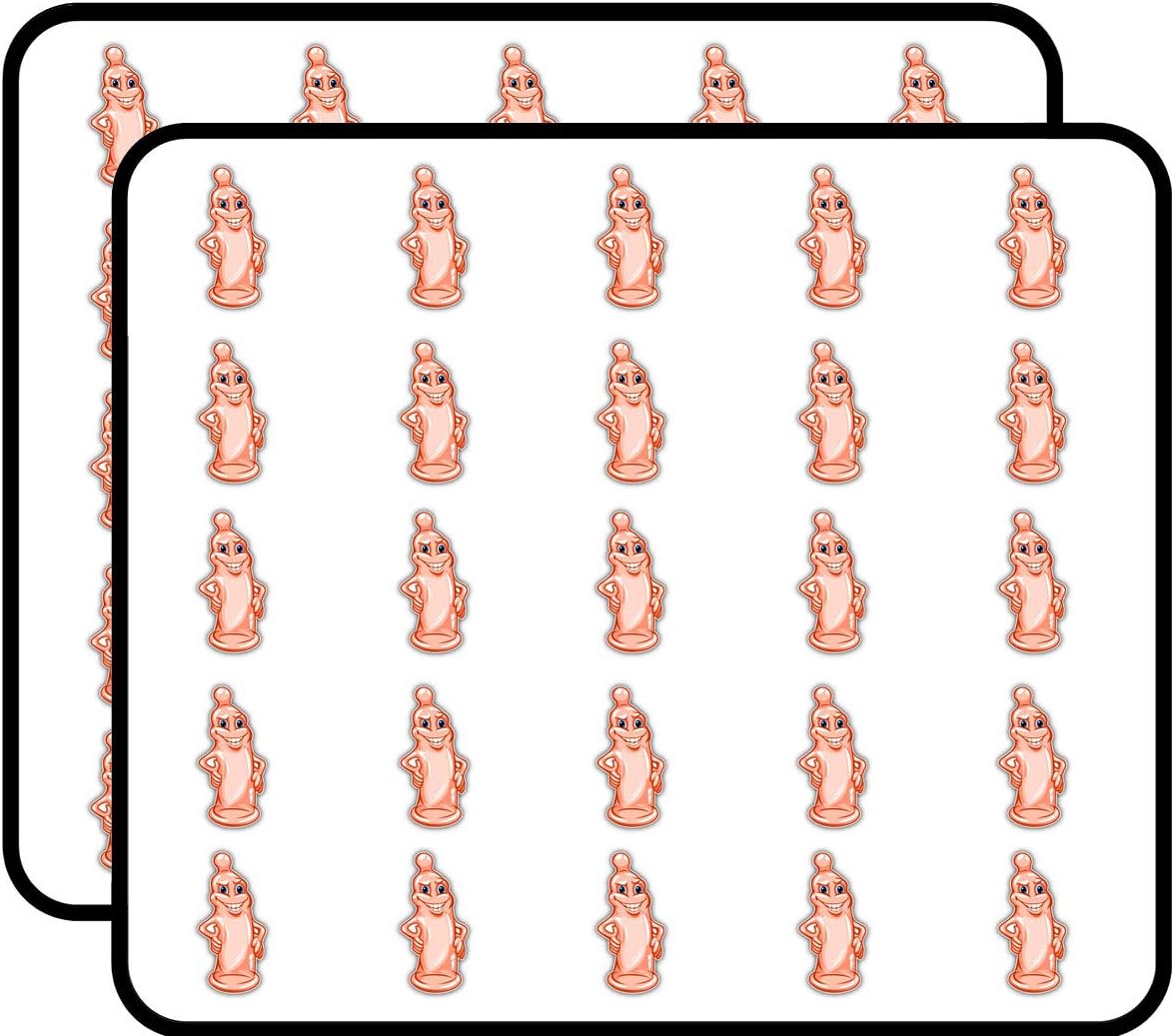 EW Designs 50 Pack Condom Comic Funny Cartoon Sticker for Scrapbooking Waterproof Vinyl Stickers for Water Bottle