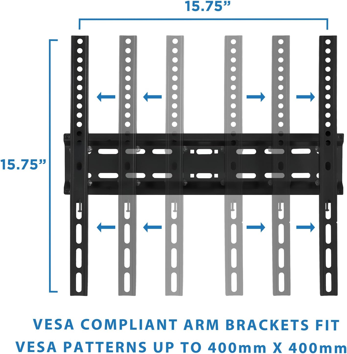 Mount-It! 30, 32, 37, 39, 40, 42, 43, 47, 49, 50, 55 inch 77 lbs 2" 400 400 Tilting Flatscreen Wall Mount TV for LED