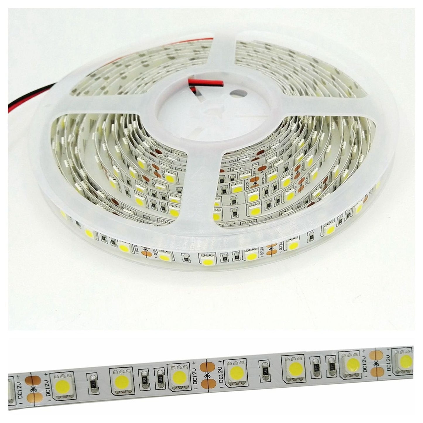 LEDMY Flexible LED Strip Lights SMD5050 300 LEDs 16.4Ft 24V Daylight White IP20