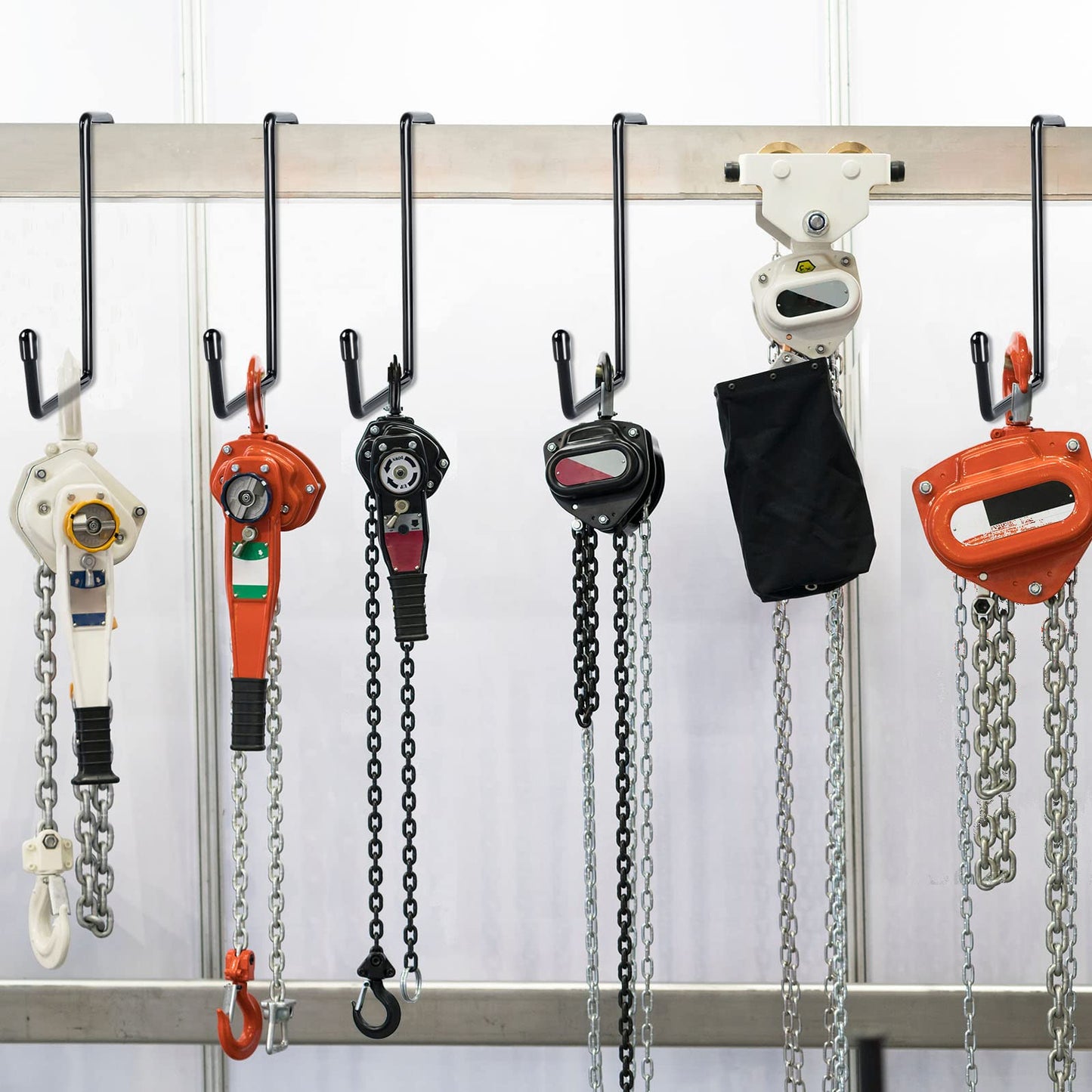 DINGEE Vinyl Coated Heavy Duty Large Hooks for Hanging,Rafter Hanger Hook,Garage Bike Hooks,Ladder Hooks Storage Organizer,Large Object,Tools,Hose,Ropes and Pool Equipment Hooks Black 4 Pack