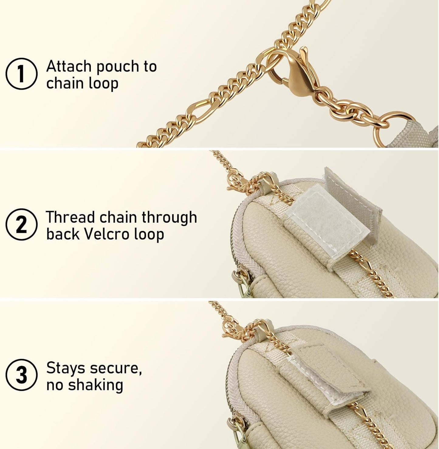 47.24in 1x 2x Phone Crossbody Strap With Wallet Phone Chain Clip And Go strap With zippered pouch clasp Clear Tether