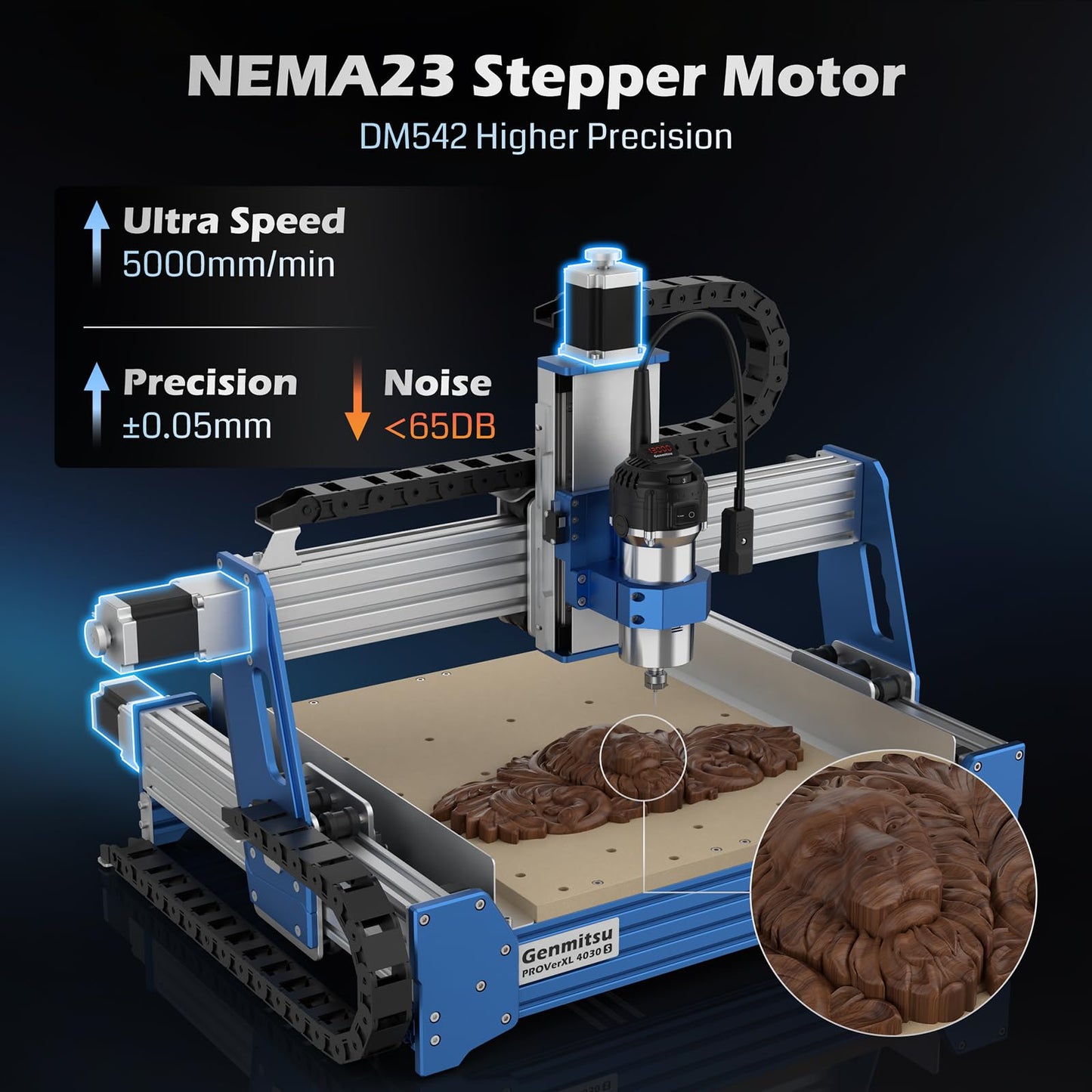 Genmitsu PROVerXL 4030S CNC Router Machine with 710W Spindle + 2.2KW Water Cooled Spindle Motor Kit