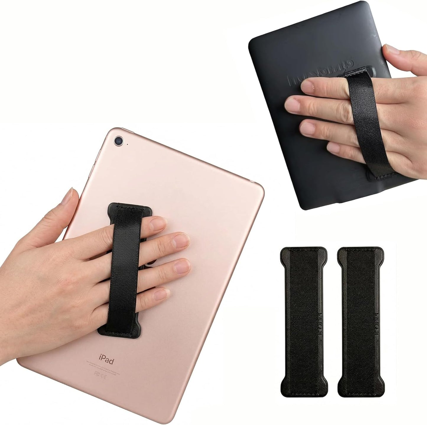 WUOJI -2PC Hand Holder Strap for ipad, Tablet Hand Holder Strap, Universal Handle Grip for iPad Kindle, Mini Tablets