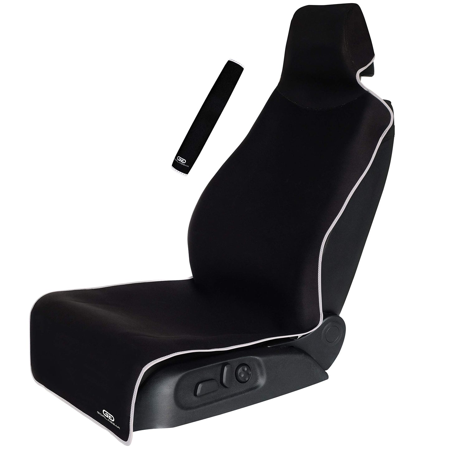 Gorla Gear Black Premium Universal Fit Waterproof Stain Resistant Car Seat Cover Neoprene Non-Slip Bucket Seat Dog Sweat Proof Protector Save Your Leather Cloth Seats Van Truck SUV Auto Sedan