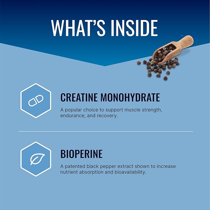 Approved Science Creatine Monohydrate Powder with BioPerine - Workout Support - 120 Servings - 5g Per Serving - Unflavored - Pack of 2 - Non-GMO, Vegan