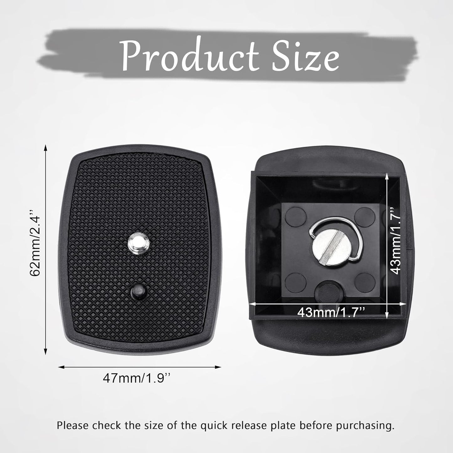BlingKingdom 43 mm Camera Quick Release Plate, Tripod Quick Release Plate for Tripods and Cameras Tripod Mount