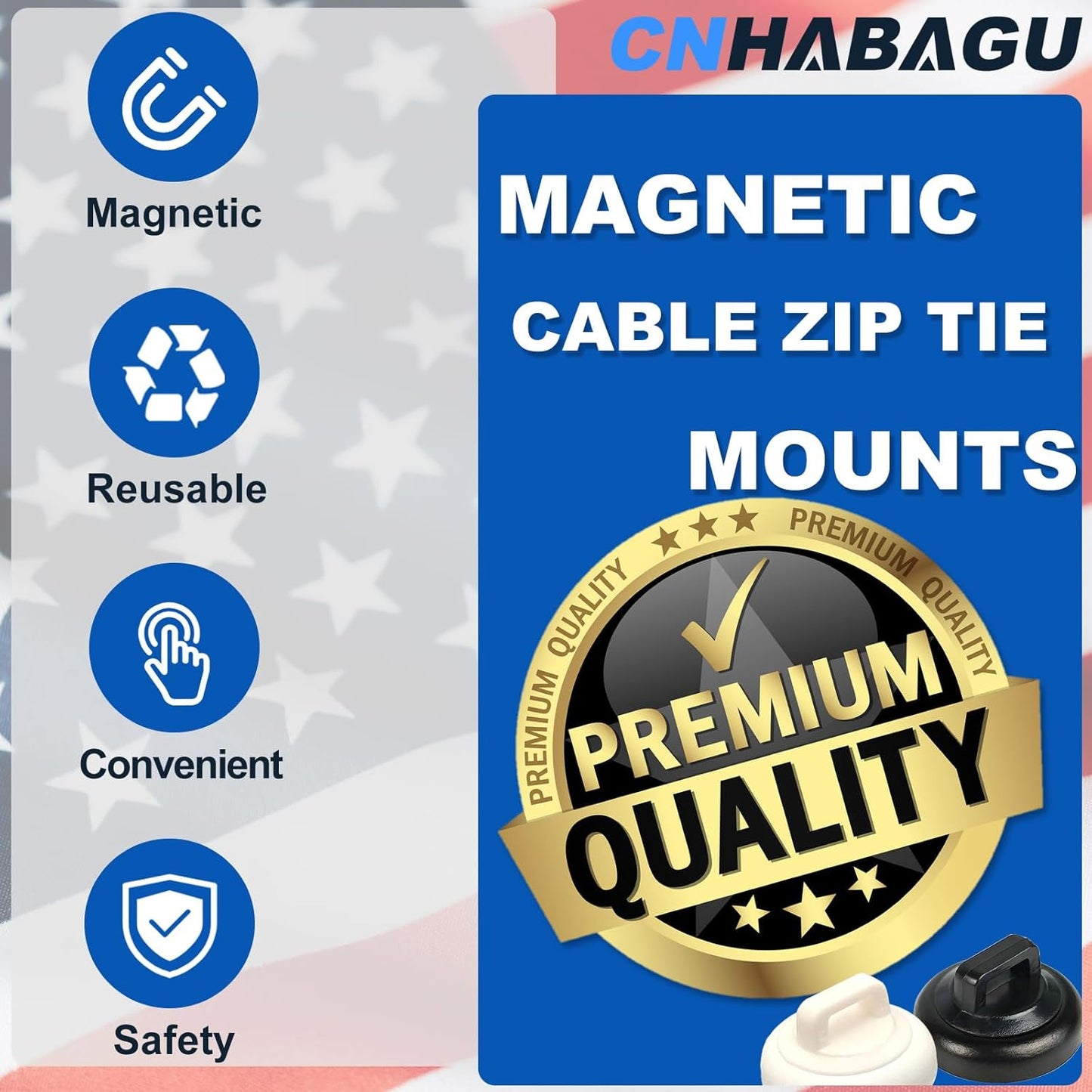 10 Magnet Zip Tie Mount Clips Magnetic Zip Ties Mount Base Holder Multipurpose Wire Cable Holder Mount Wire Clips