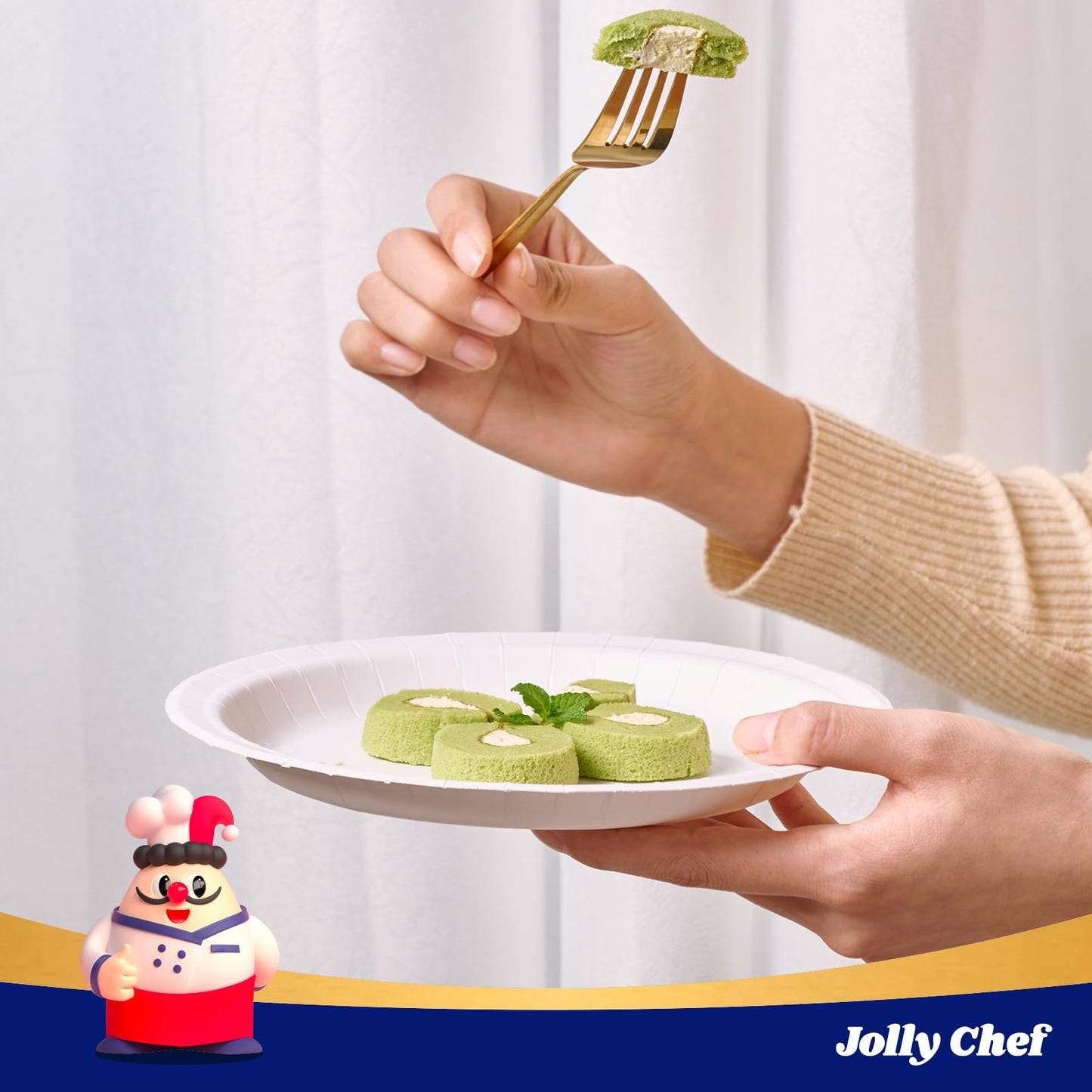 JOLLY CHEF 8.37 inch Disposable Paper Plates 140 Count, Heavy Duty Paper Plates for Everyday Use