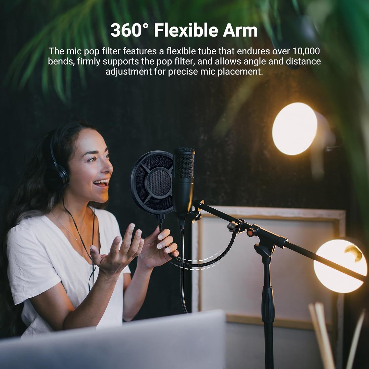 MS044 NEEWER Metal Pop Filter for Microphone, Six Layer Professional Foam Mic Isolation Shield Windscreen Cover