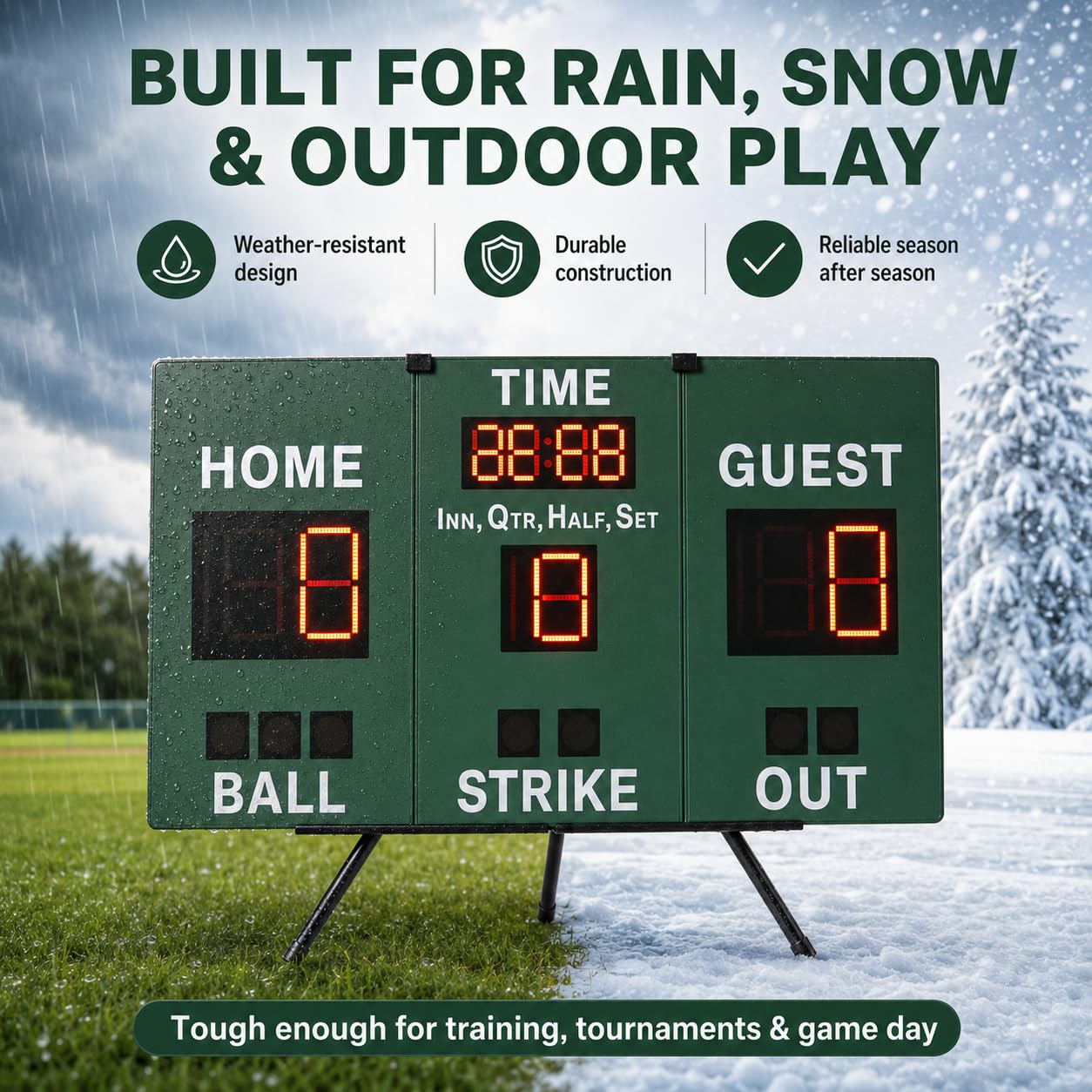 Mobile Score Portable Scoreboard Kit LED Digital Scorer Bluetooth APP Control, Positive Countdown/Stopwatch/Score Display for Baseball, Basketball, Rugby, Football, Tennis, Badminton, Table Tennis