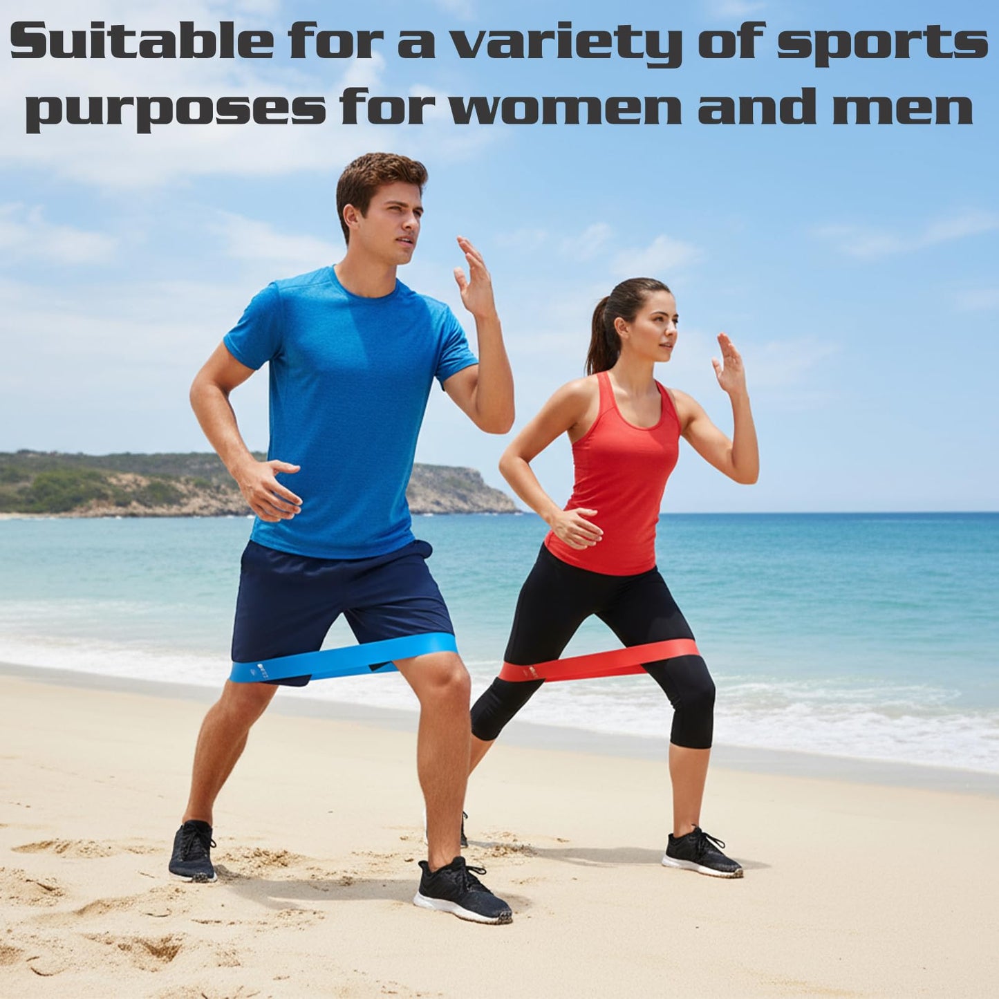 20 Pcs Resistance Bands for Women Men 10-50 Lbs 5 Different Resistance Levels Loop Exercise Bands for Leg Working Gym