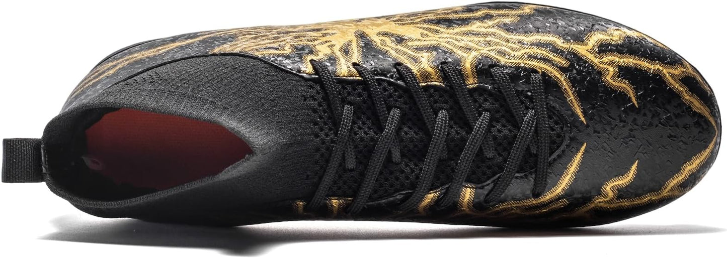 Kids Soccer Cleats Boys Girls Training Football Cleats Youth High-top Soccer Shoes for Little/Big Professional Athletic Outdoor Football Shoes