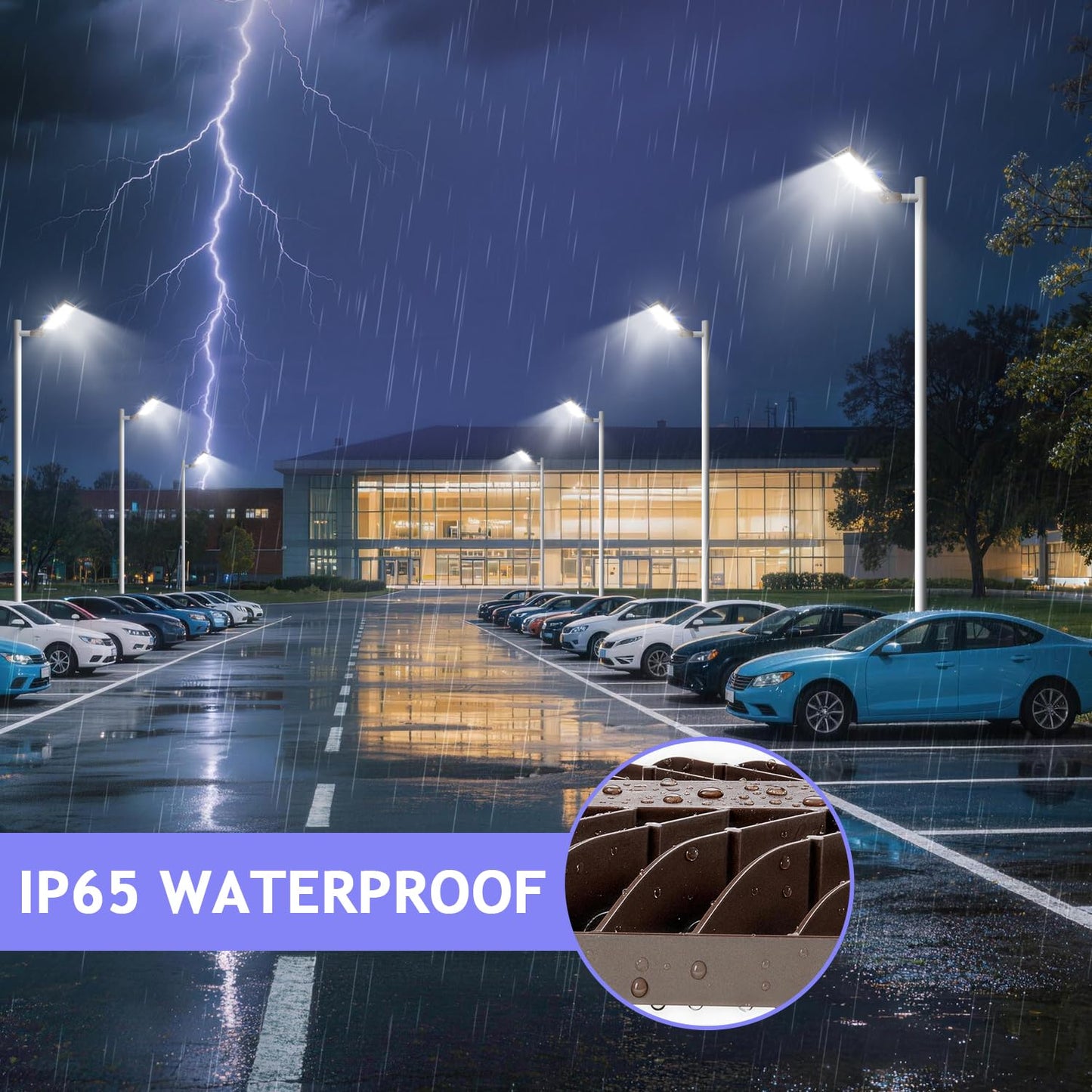 Dream Eeve 240W LED Parking Lot Light Slip Fitter Mount 36000LM Dusk to Dawn 5000K Parking Lot Lights Outdoor Area Security Commercial IP65 Waterproof 100-277V for Street Driveways Parking Lot