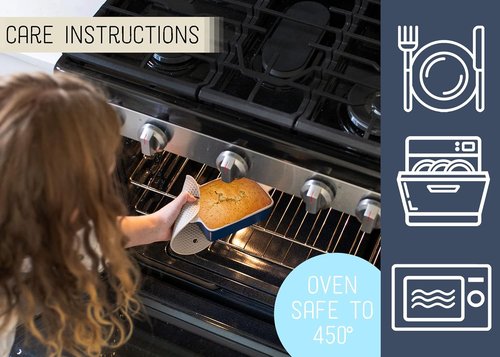 Nat & Jules Ceramic Stoneware Baking Dishes Set of 3 - Nested Blue, 12 x 8 Inches