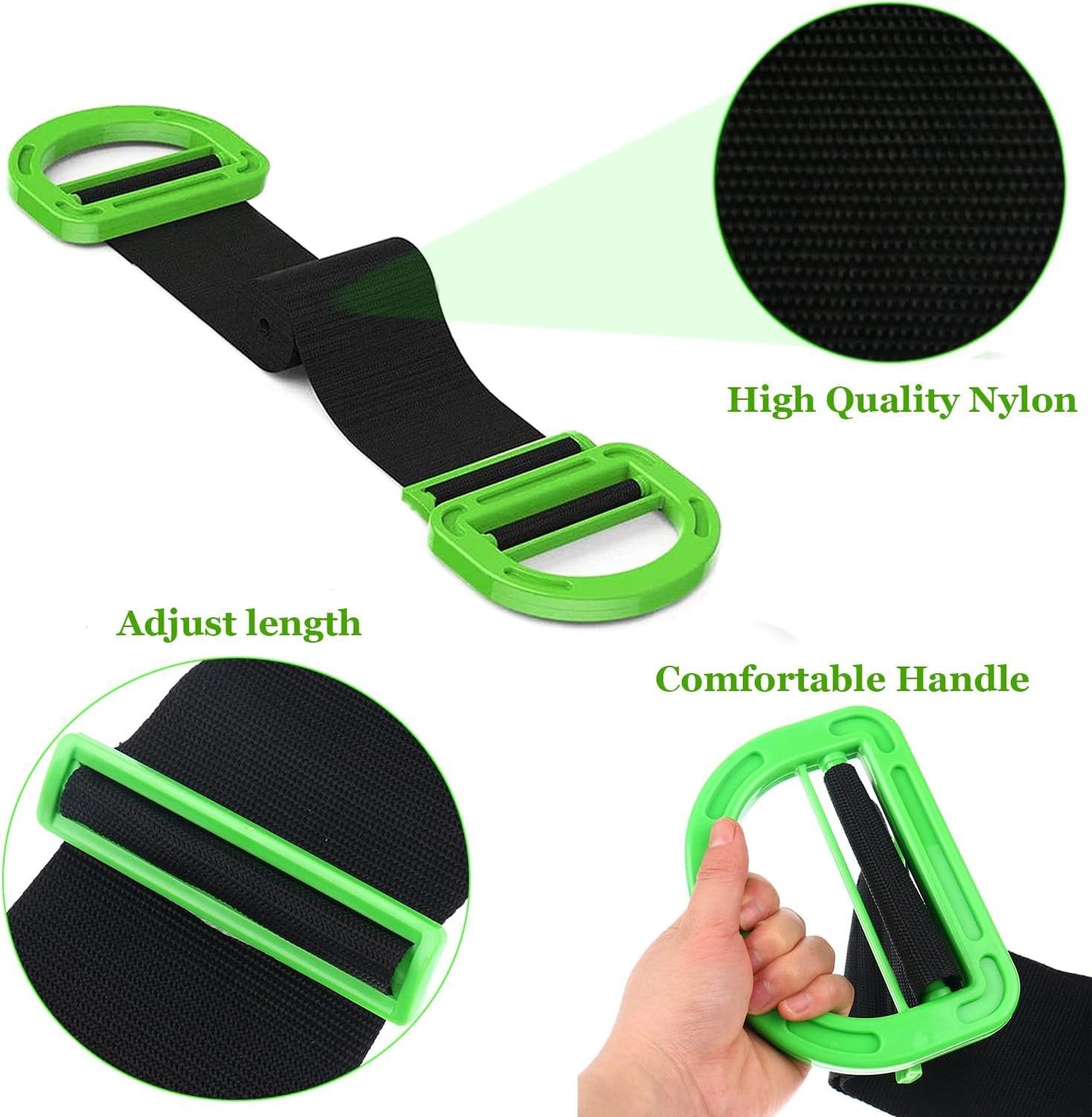 Moving Straps,2 Pack 1-Person Adjustable Handle Moving Lifting Strap for Moving Furniture, Appliances, Objest Up to 600lbs