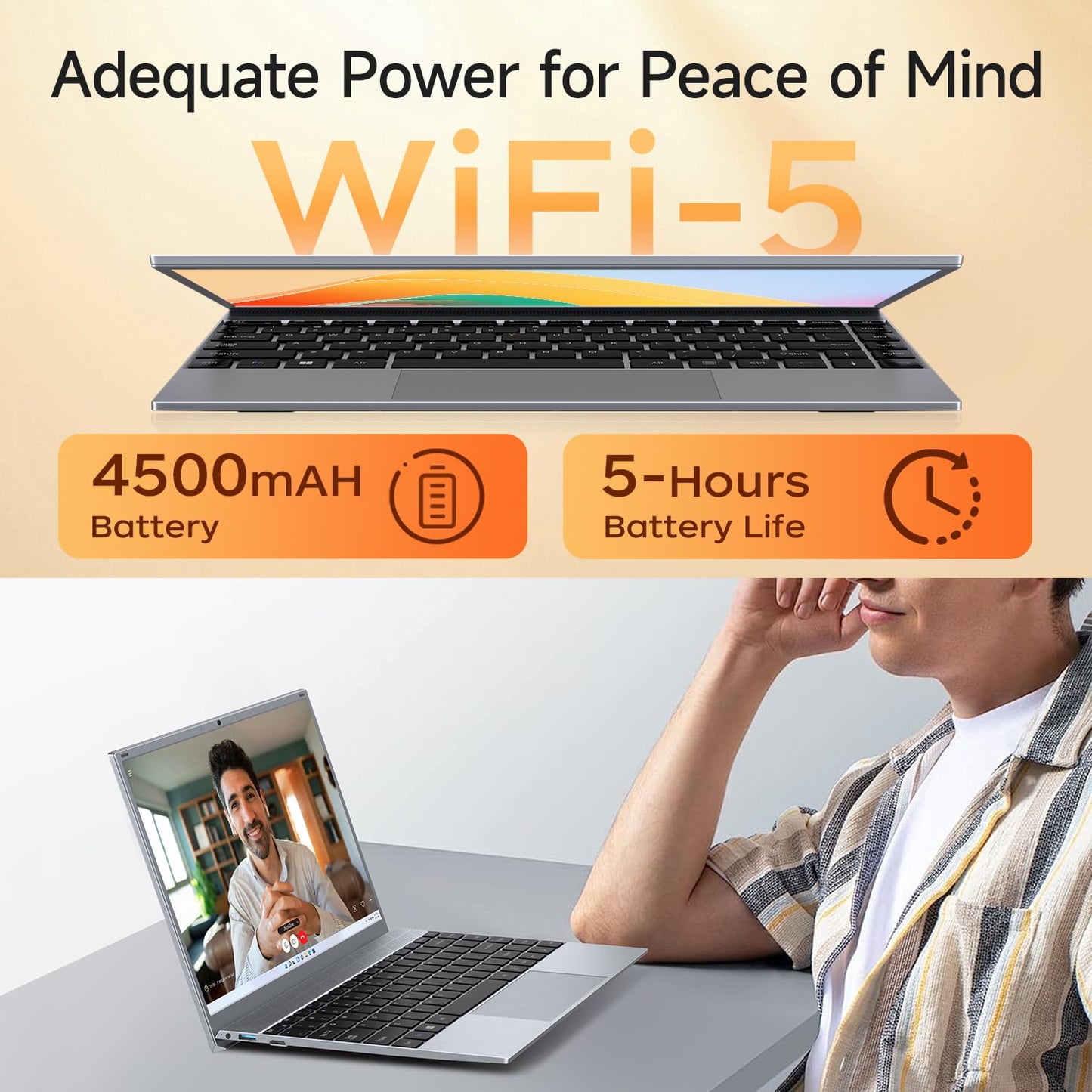 BLUEING Laptop Computer, 8GB RAM 256GB SSD Laptop, Pentium Quad-Core Processor(Up to 2.64GHz), 14-Inch 1080P FHD IPS, Wi-Fi 5, BT5.0, Win 11, Laptops for Students, Lightweight