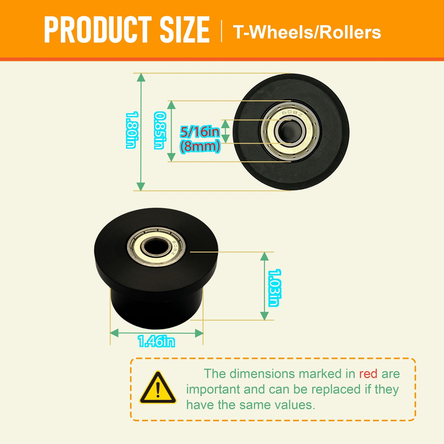 Upgraded Machined Wheels/Rollers Compatible with Total Gym,Replacement Parts for 1000,1100,1400,1500,1600,1700,1800,1900,Achiever,Force,Gold,Max,Platinum,Plus,Pro,Supra,Supreme,Ultima,Ultra,XLI,4Pcs